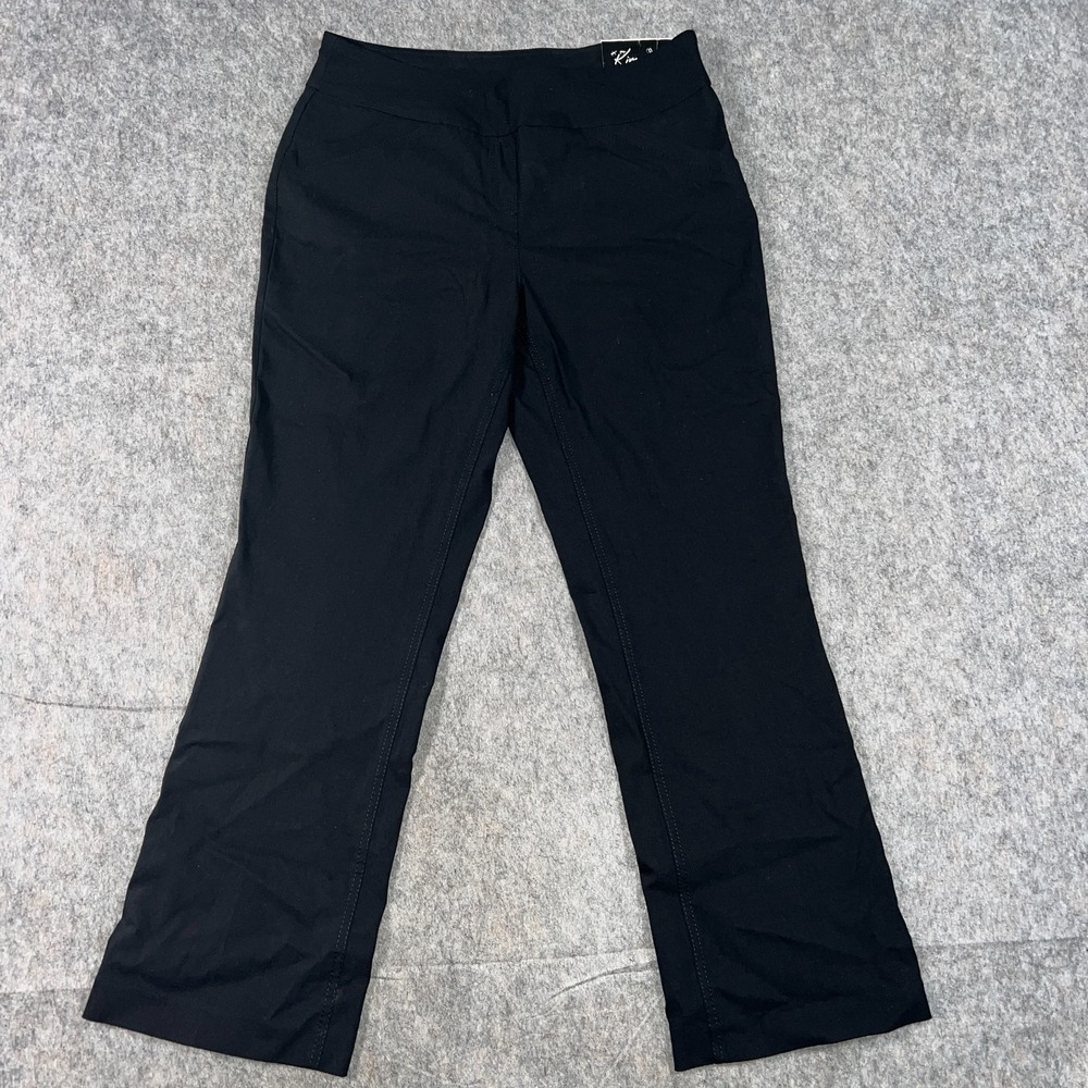 Kim Rogers Women's‎ Pants Size 12P Black Trousers Stretch Slacks Straight Leg